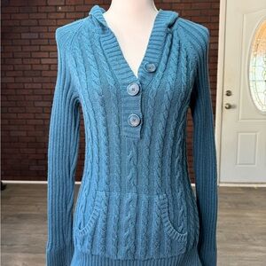 Y2K Teal Cable‎ Knit Sweater